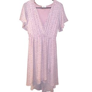 Sienna Sky Women's Sienna Sky Purple V Neck Floral Print Tie Back Dress Size M